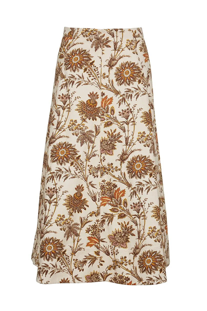 Aisha Skirt in Turtledove Vint Blossom