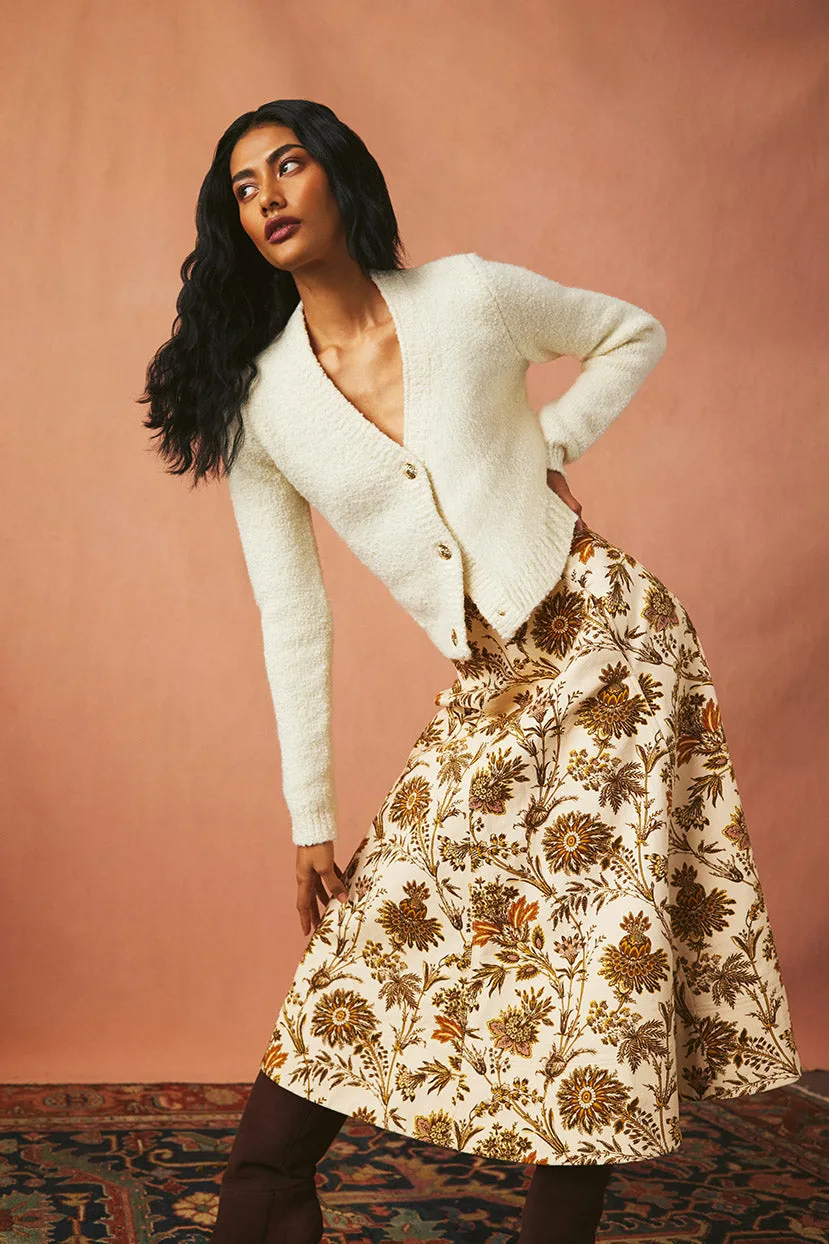 Aisha Skirt in Turtledove Vint Blossom