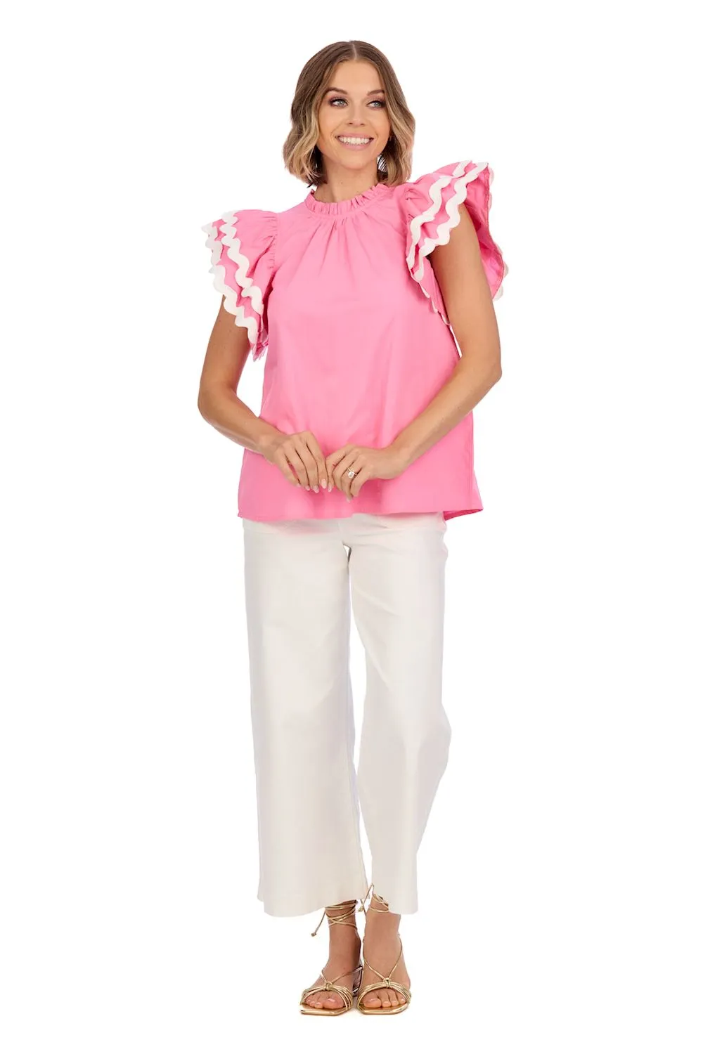 Angie Ric Rac Top • Pink