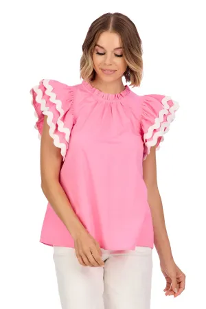 Angie Ric Rac Top • Pink