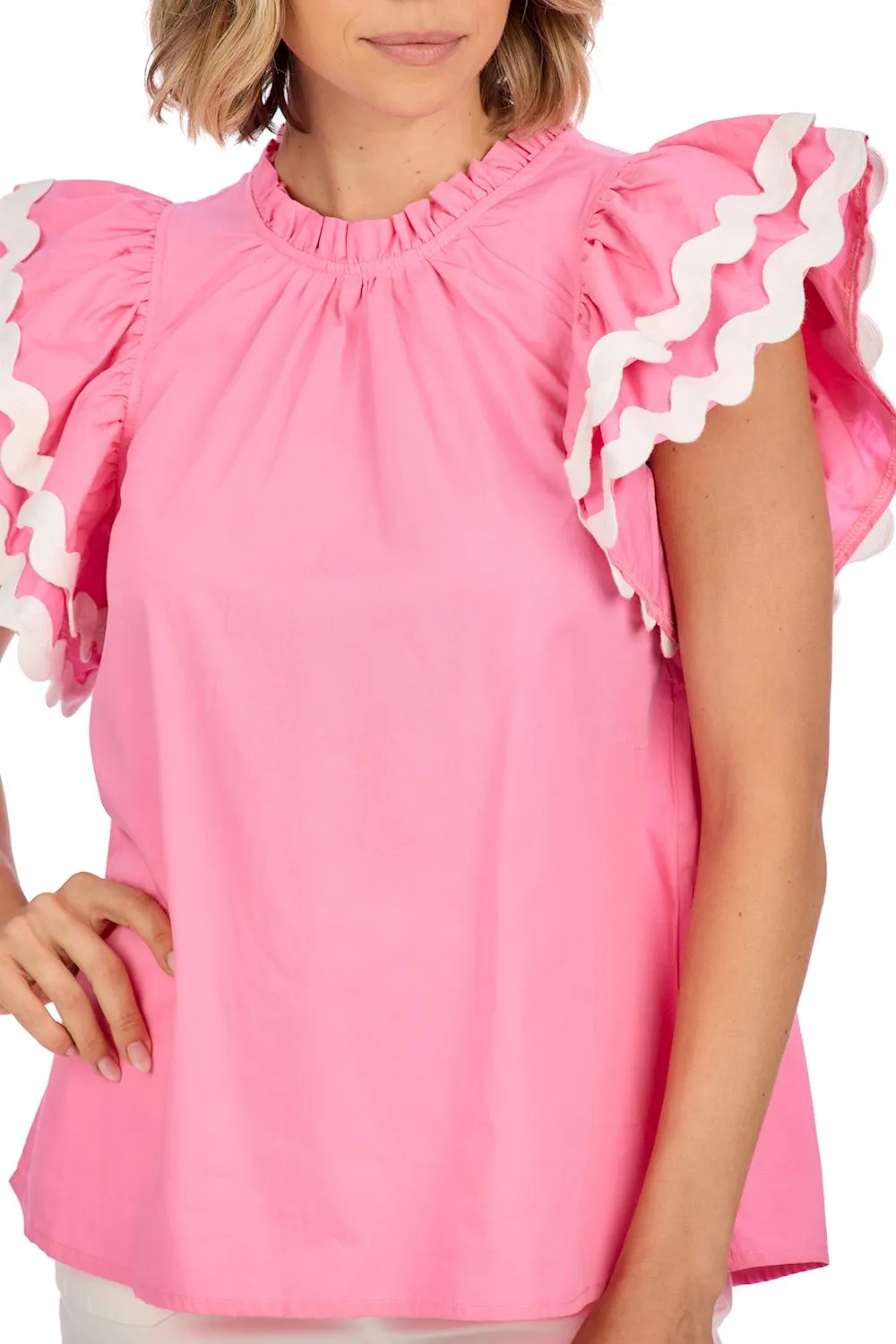 Angie Ric Rac Top • Pink