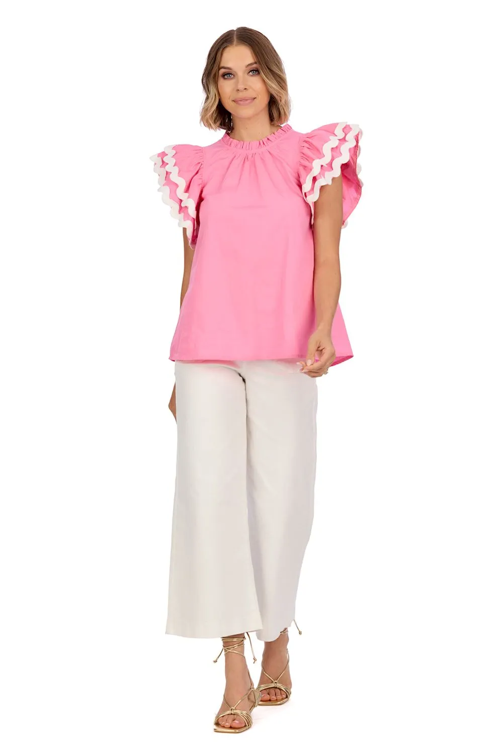 Angie Ric Rac Top • Pink