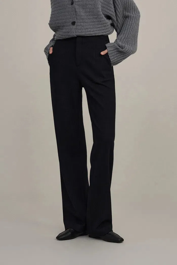 Astrid Straight Leg Suit Pants in Merino Wool Knit