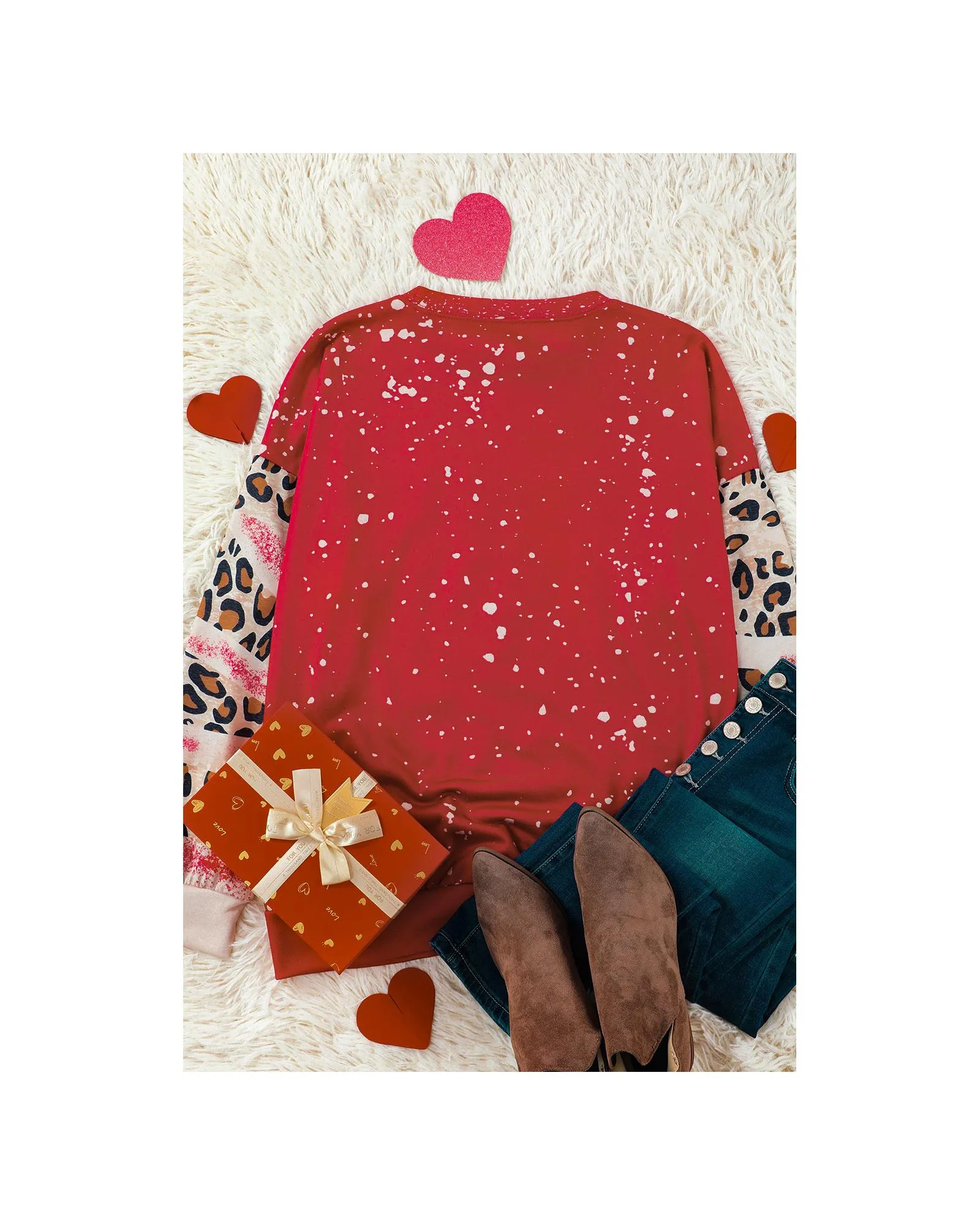 Azura Exchange Leopard LOVE Element Sweatshirt - L