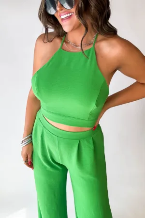 Back Gucci Green Criss-Cross Airflow Top
