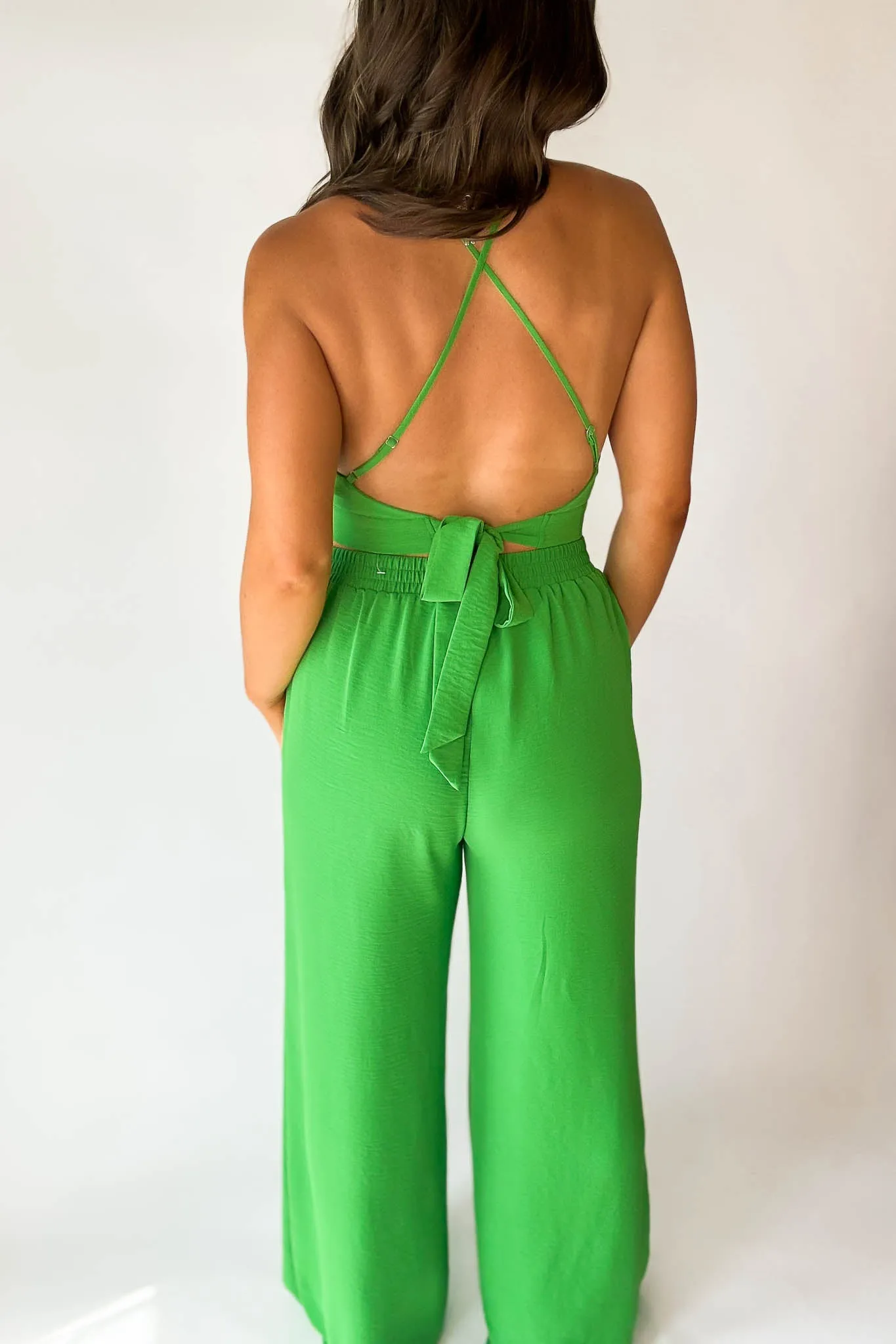 Back Gucci Green Criss-Cross Airflow Top
