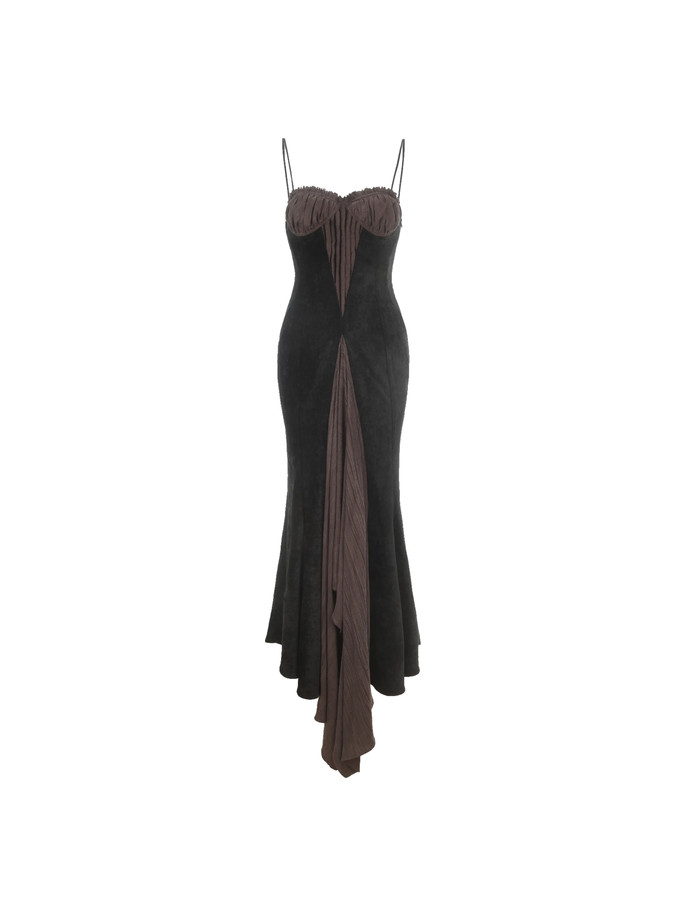 Black and Brown Shell Maxi Dress