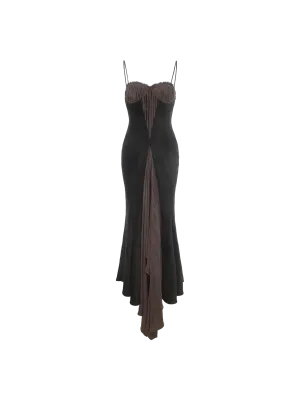 Black and Brown Shell Maxi Dress
