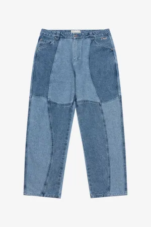 Blocked Relaxed Denim Pants
