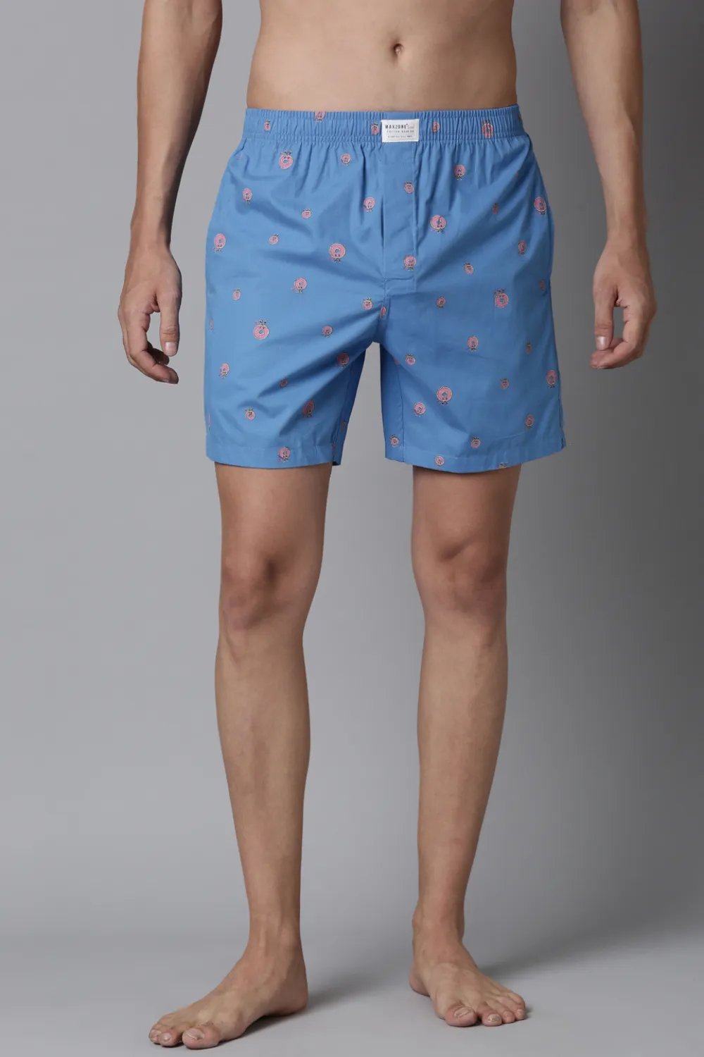 Blue-Lagoon Printed & Leather-Brown Printed 365 Boxers Combo