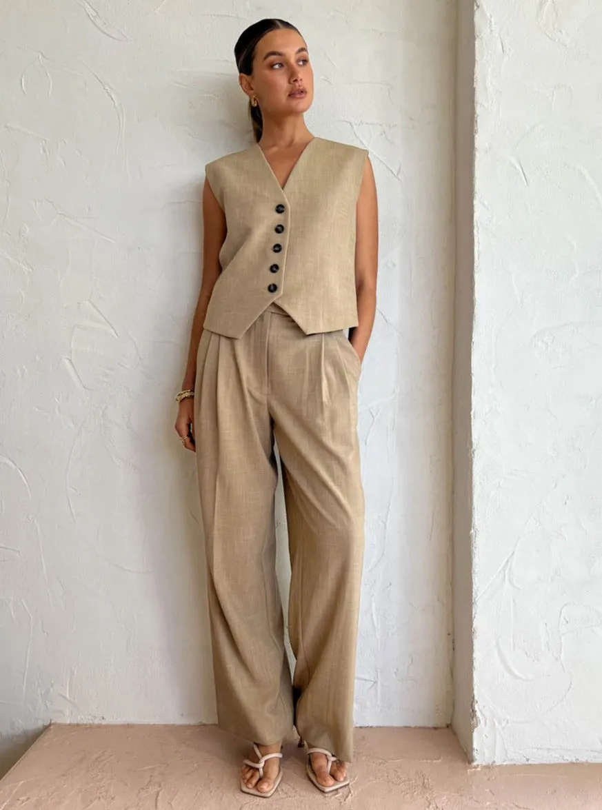 Camilla and Marc Fernando Pant in Flax