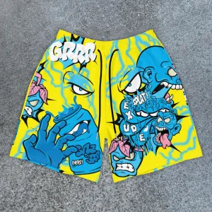 Casual retro hip hop trendy cartoon shorts