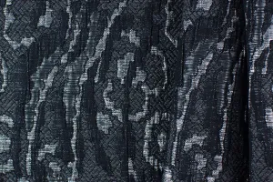 Chic Shades of Metallic Smoke Embroidered Brocade (Made in Italy)
