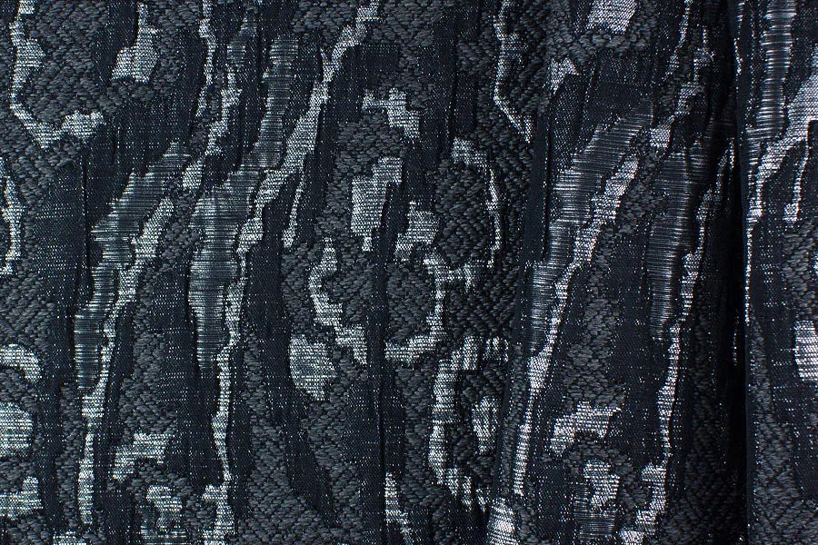 Chic Shades of Metallic Smoke Embroidered Brocade (Made in Italy)