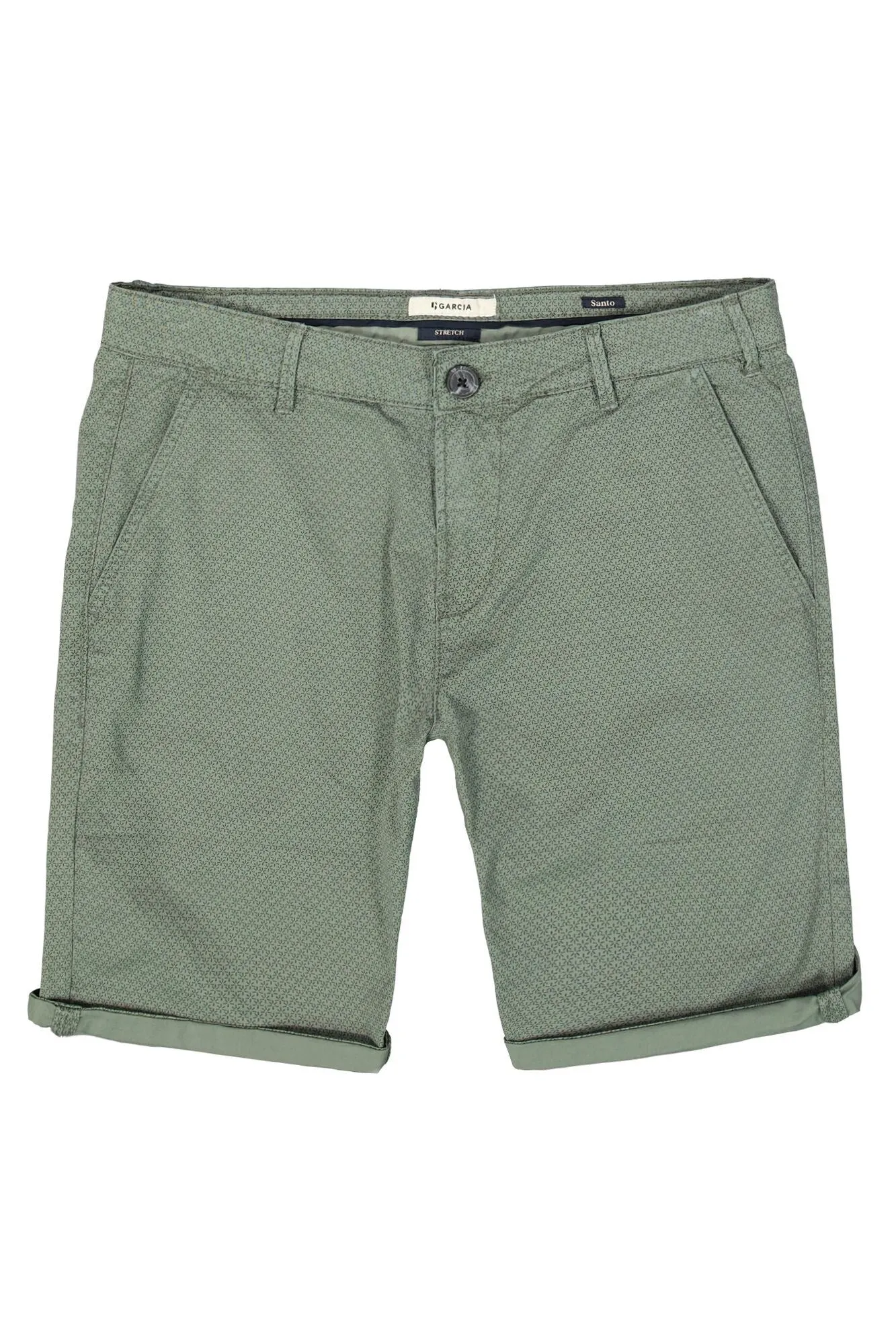 Chino Short with All-Over Print With Stretch