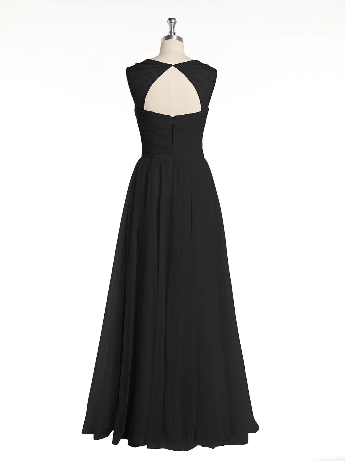 Cross-Pleated Tulle Long Dresses with Beaded Straps Black Plus Size