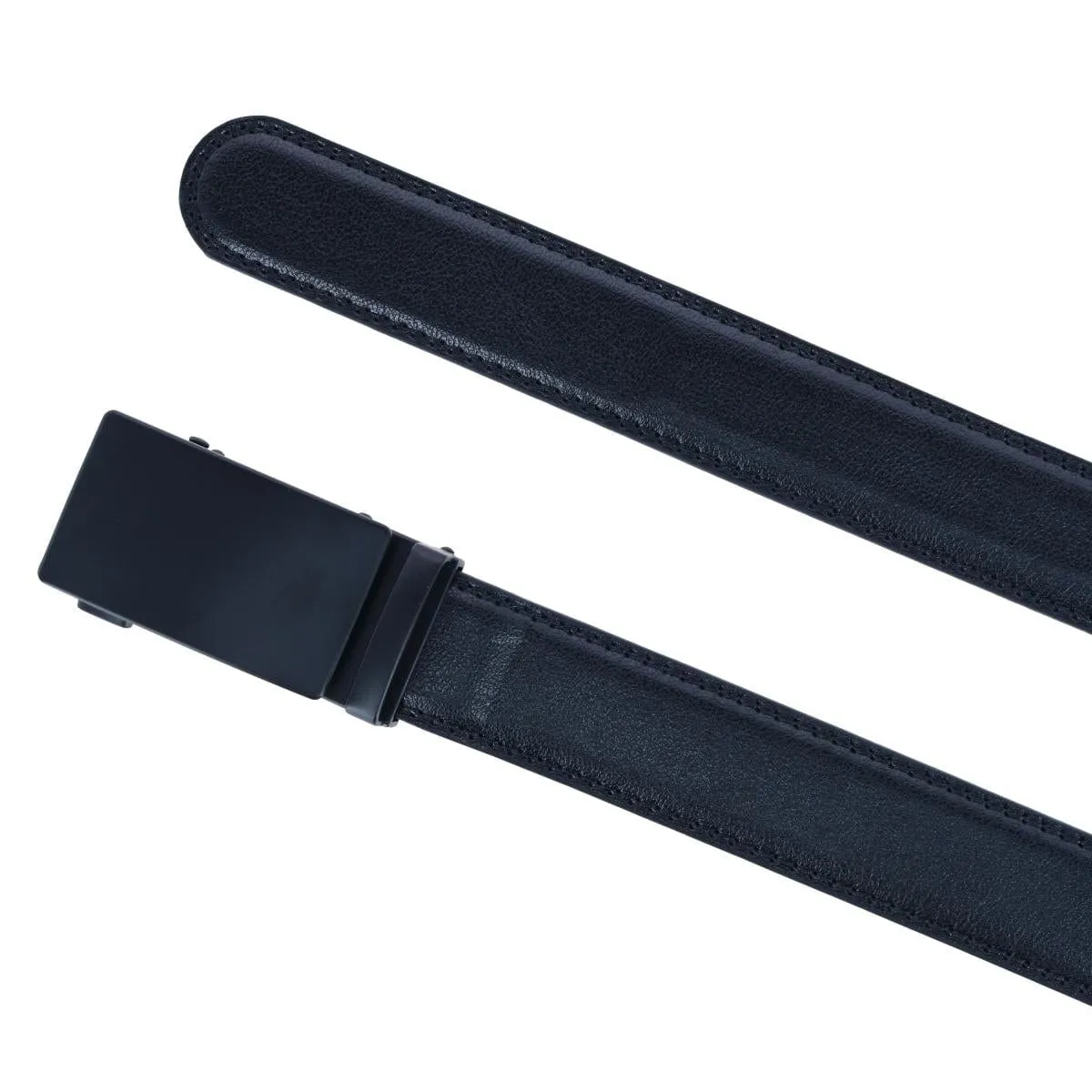 CTM® Men's Sleek Leather Adjustable Ratchet Belt