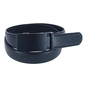 CTM® Men's Sleek Leather Adjustable Ratchet Belt