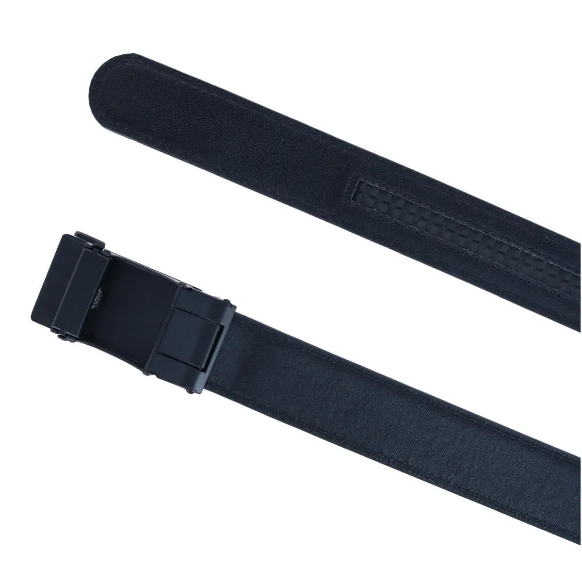 CTM® Men's Sleek Leather Adjustable Ratchet Belt