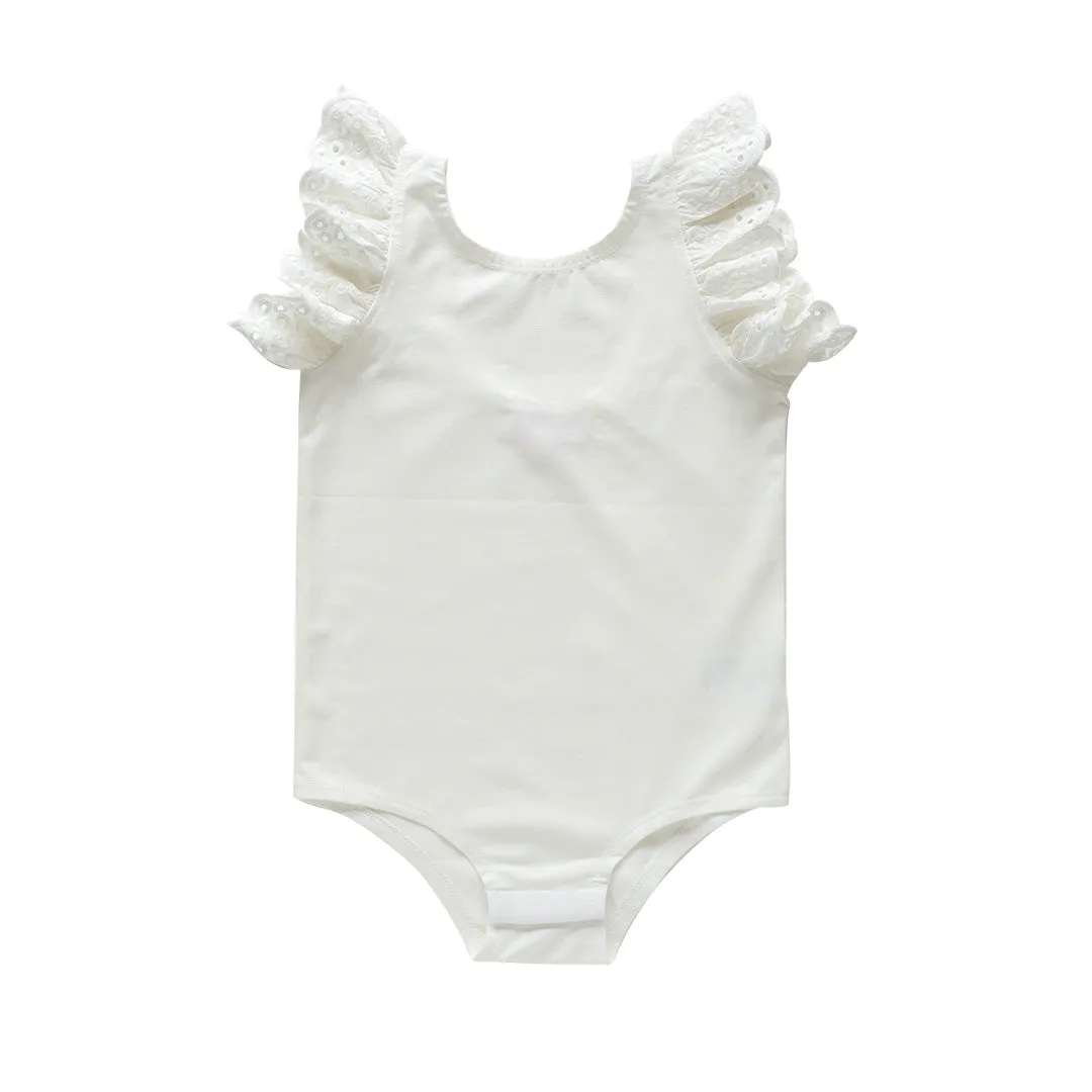 dixie flutter bodysuit - ivory pima cotton