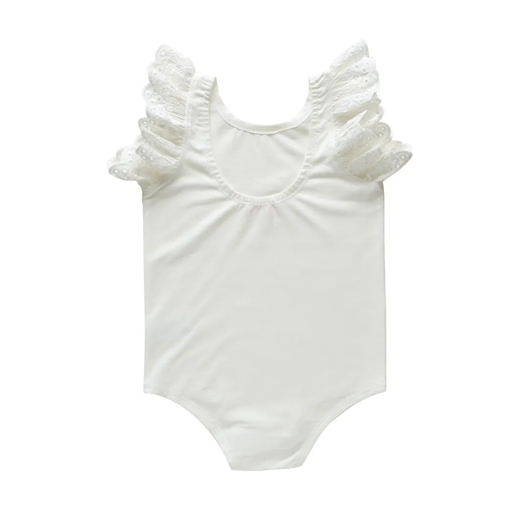 dixie flutter bodysuit - ivory pima cotton
