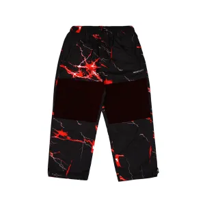 DSXBR VELVET SUPER WIDE BOX PANTS RED THUNDER BLACK