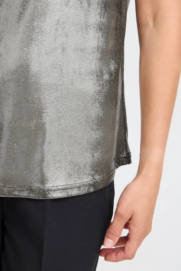 Fransa Slinky Top Gunmetal Grey