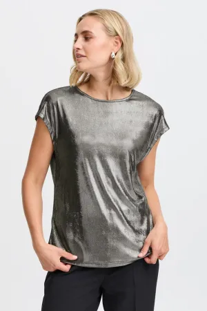 Fransa Slinky Top Gunmetal Grey