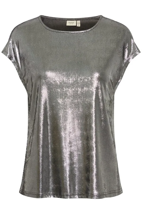 Fransa Slinky Top Gunmetal Grey