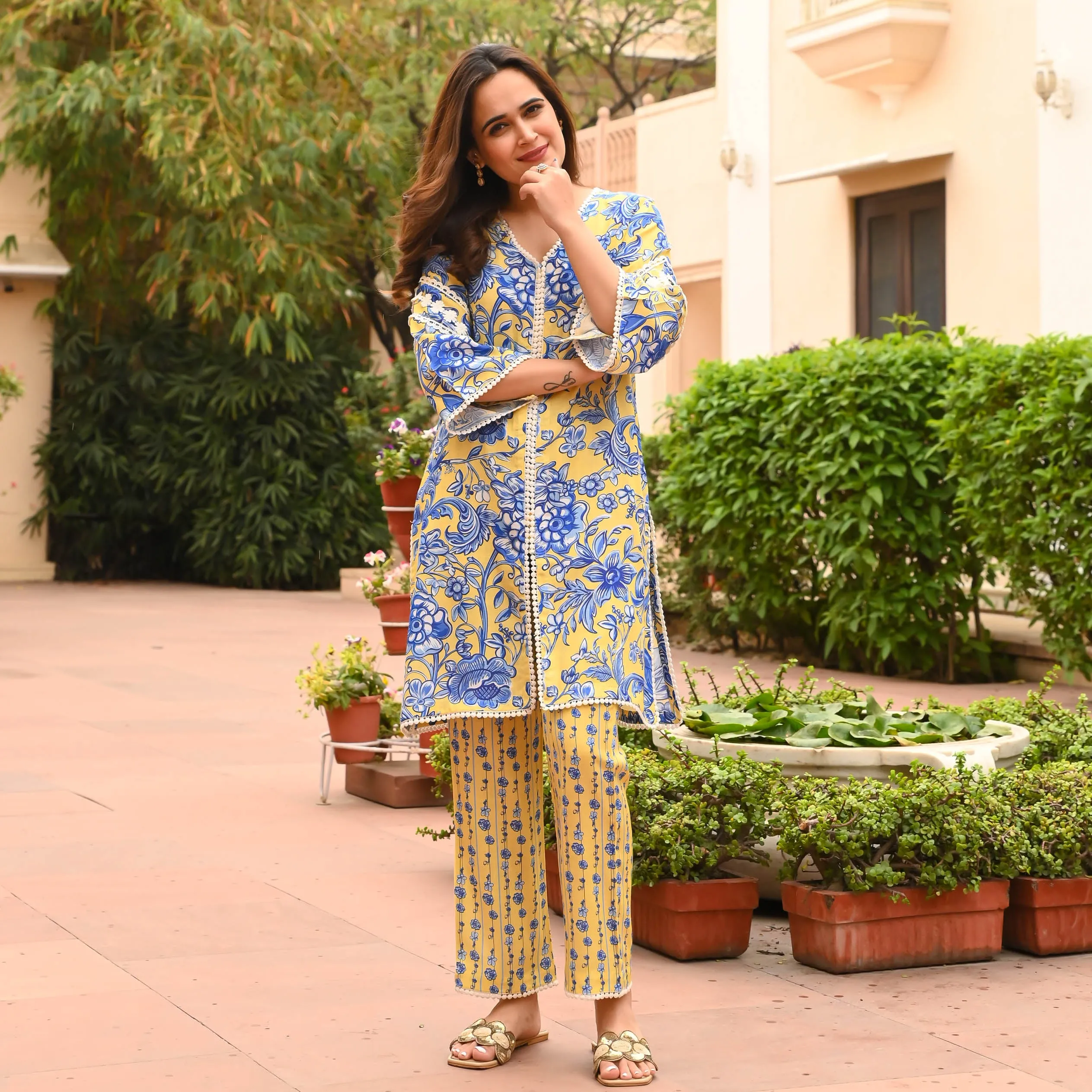 Fresh Bloom Kurta Pants