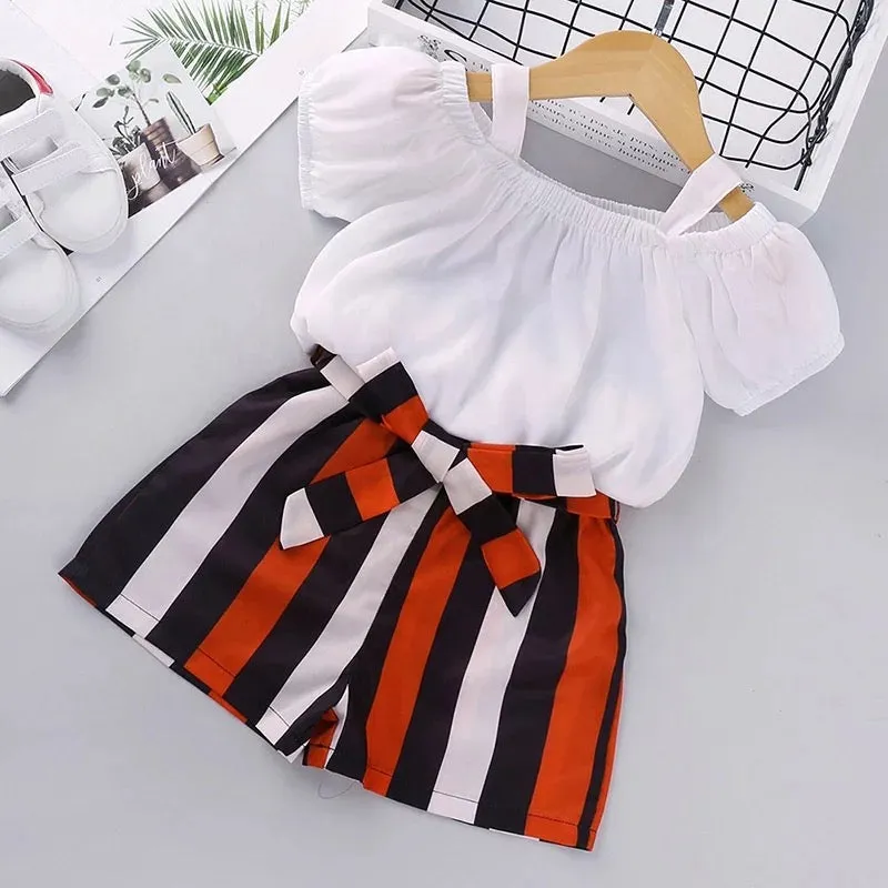GV girls’ Susie striped shorts set
