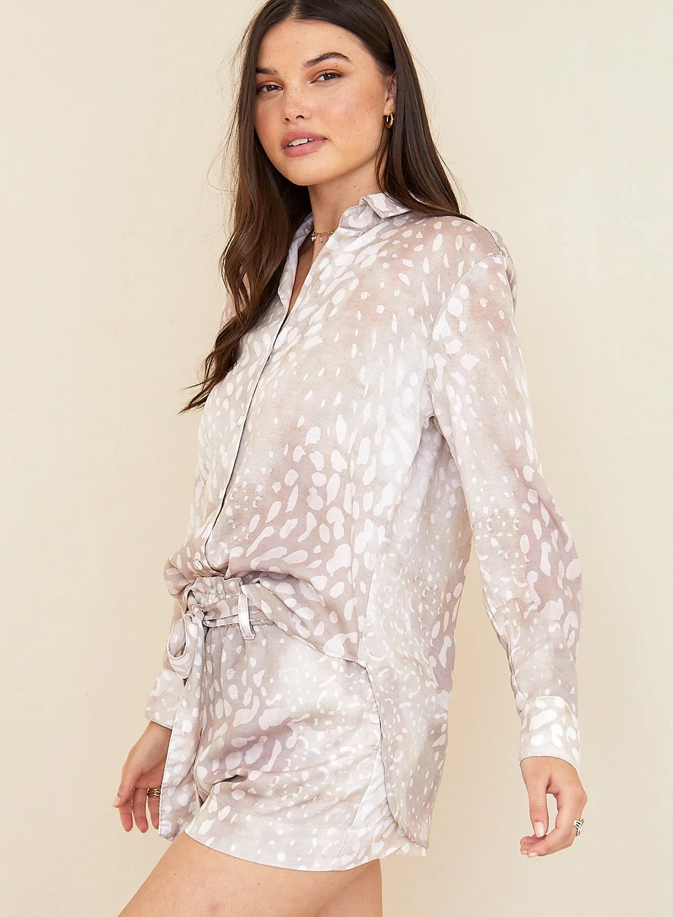 High Waist Short - Sand Spots Print