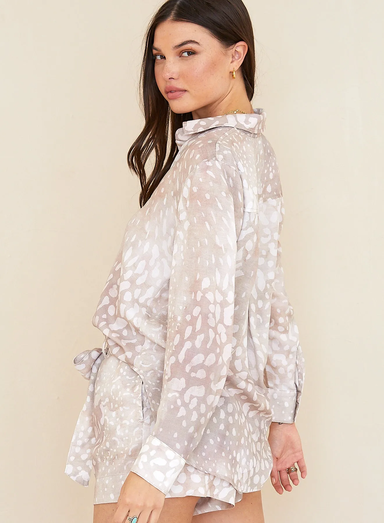 High Waist Short - Sand Spots Print