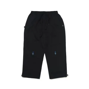 J-BLUE FLOWER SUPER WIDE PANTS BLACK
