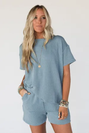 Kick Back Top And Shorts Set - Blue