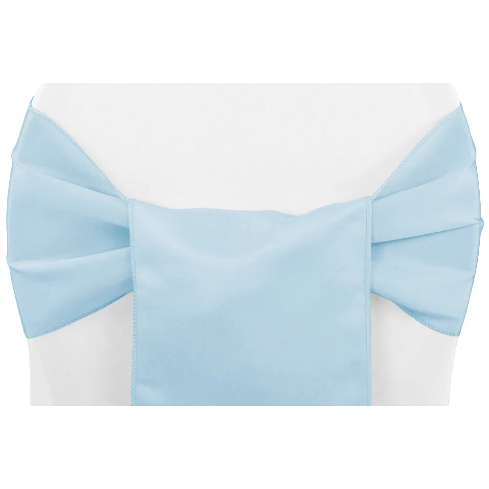 Lamour Satin Chair Sash - Baby Blue