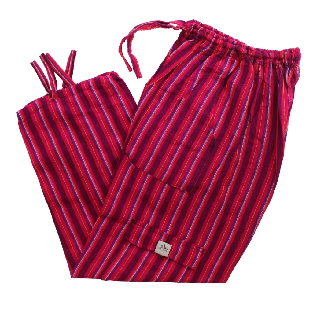 (Large) Redish with some Blue and Black Lounge Pants 0130