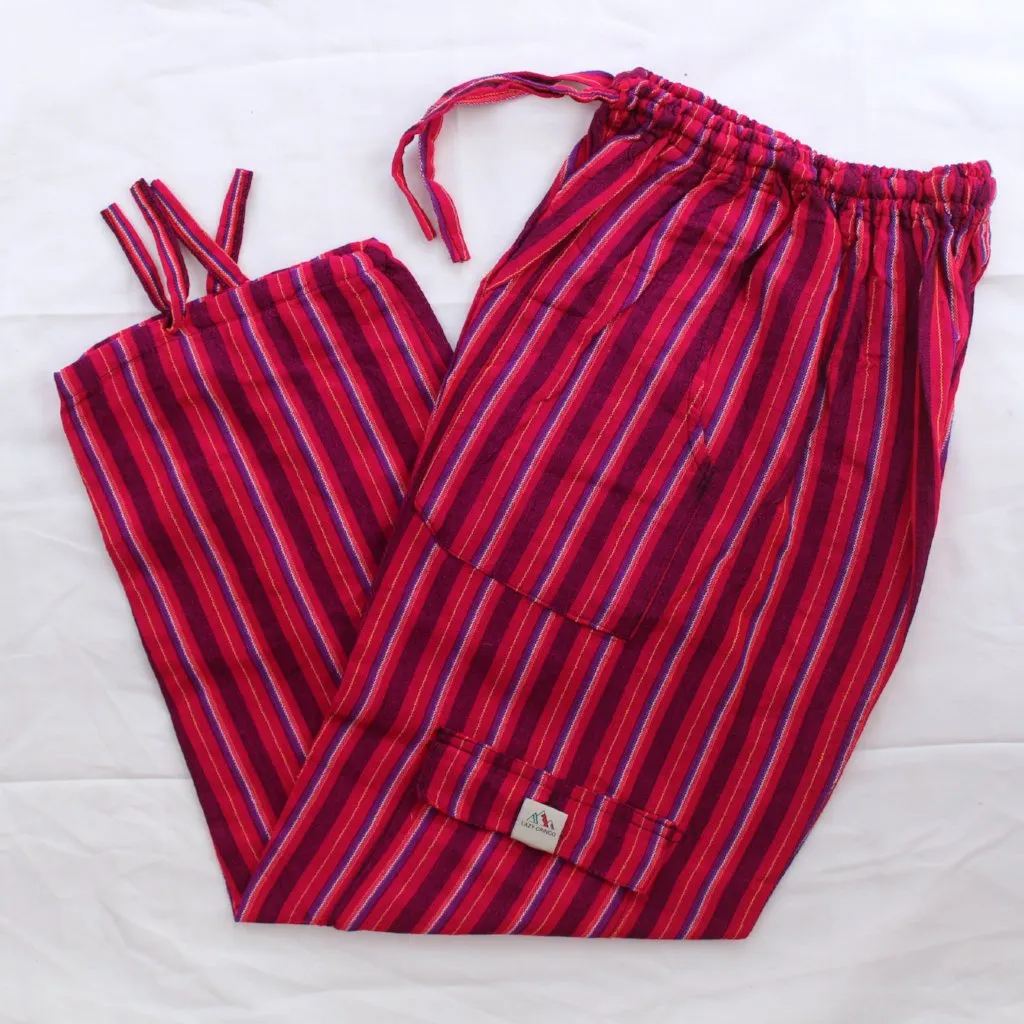 (Large) Redish with some Blue and Black Lounge Pants 0130