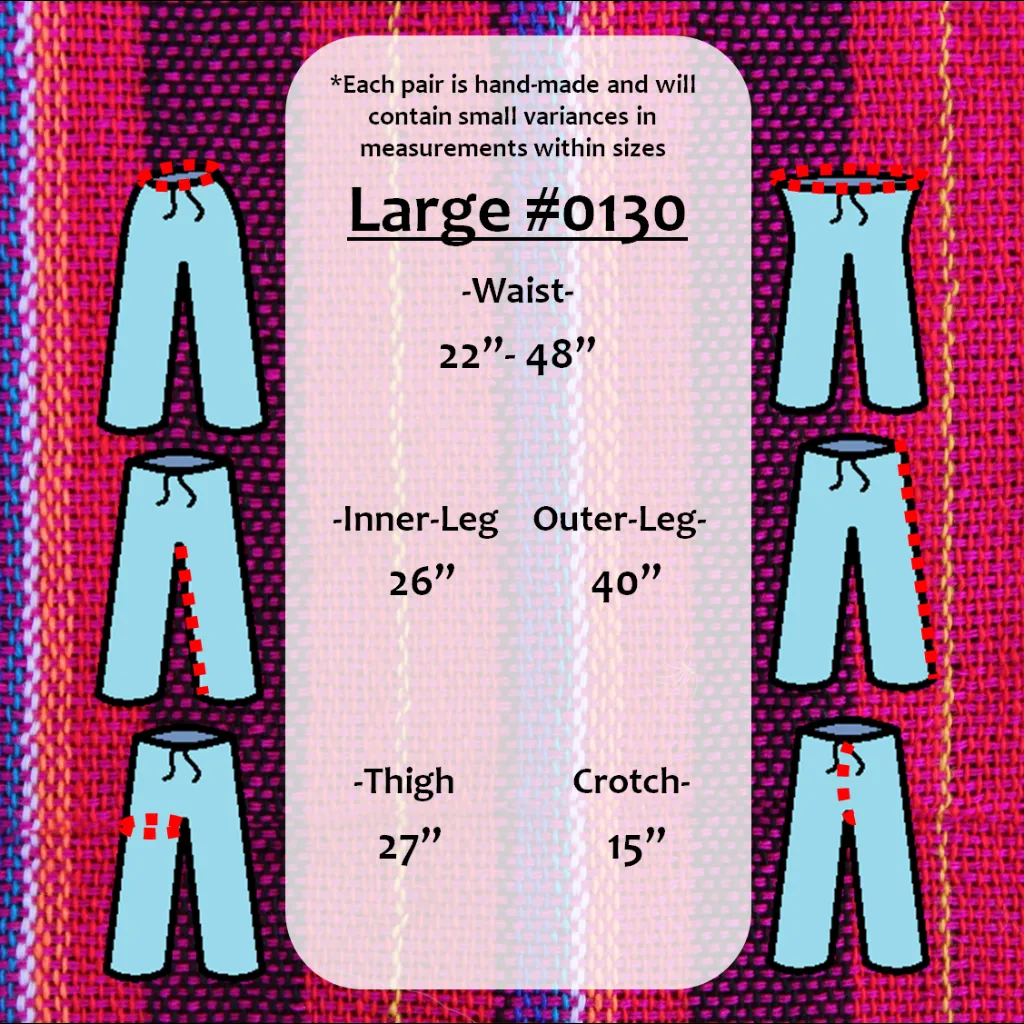 (Large) Redish with some Blue and Black Lounge Pants 0130