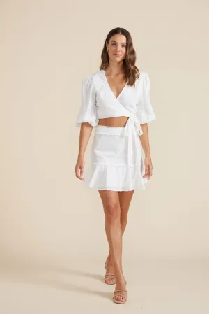Lola Wrap Blouse White
