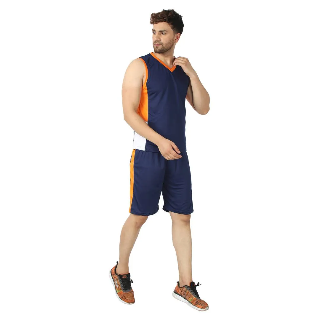 Men's Trendy Navy Blue Solid Polyester Regular Fit Unifrom