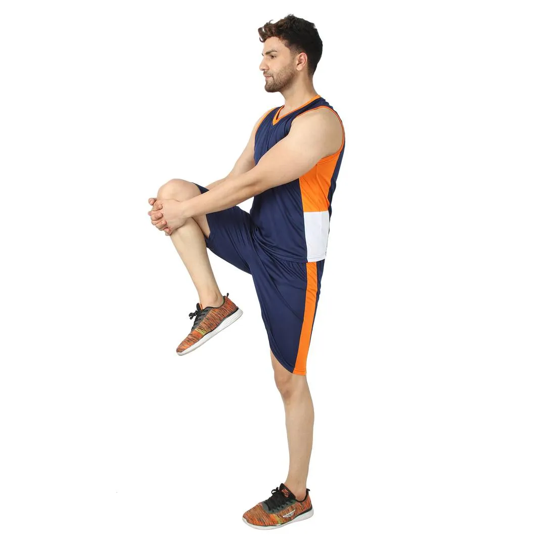 Men's Trendy Navy Blue Solid Polyester Regular Fit Unifrom