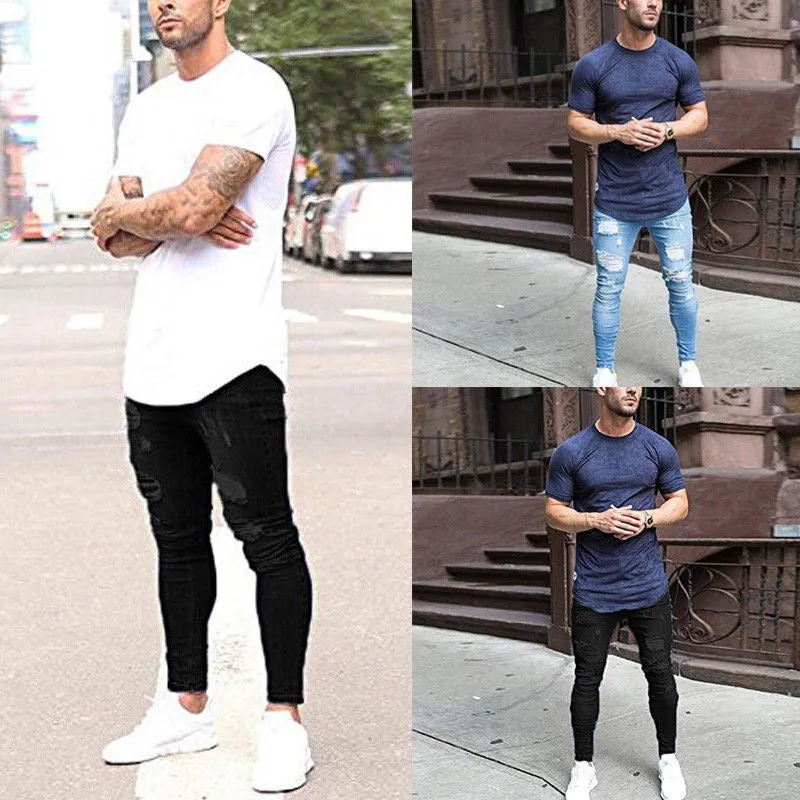 Men's washed men's Jeans clothing