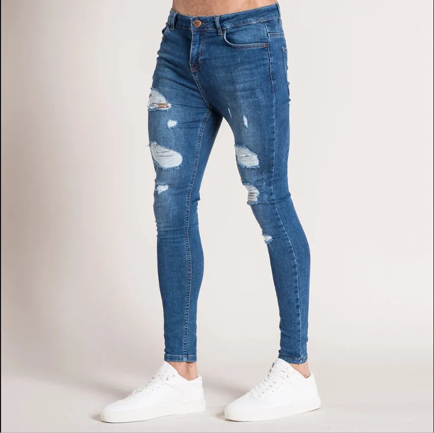 Men's washed men's Jeans clothing