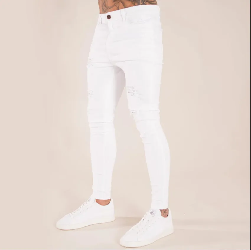 Men's washed men's Jeans clothing