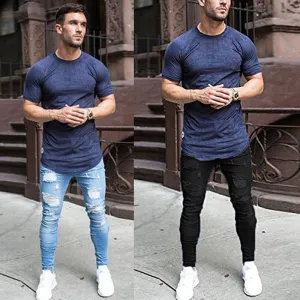 Men's washed men's Jeans clothing