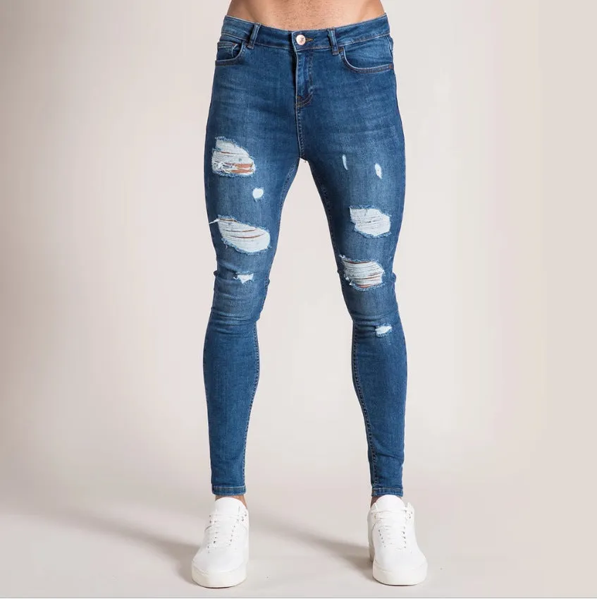 Men's washed men's Jeans clothing