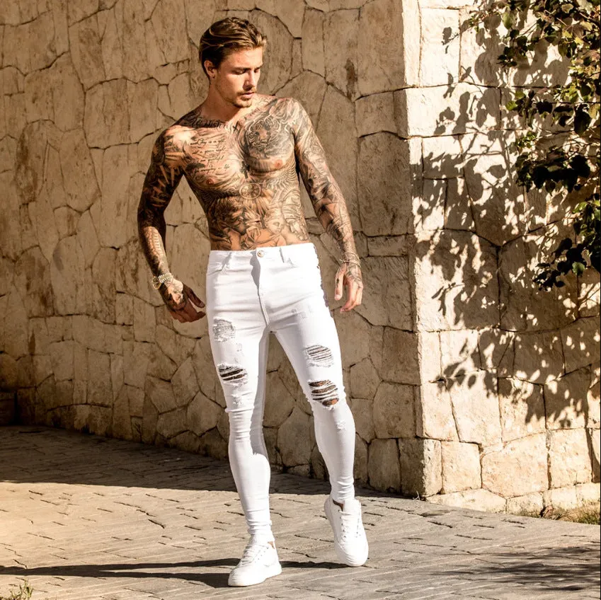 Men's washed men's Jeans clothing