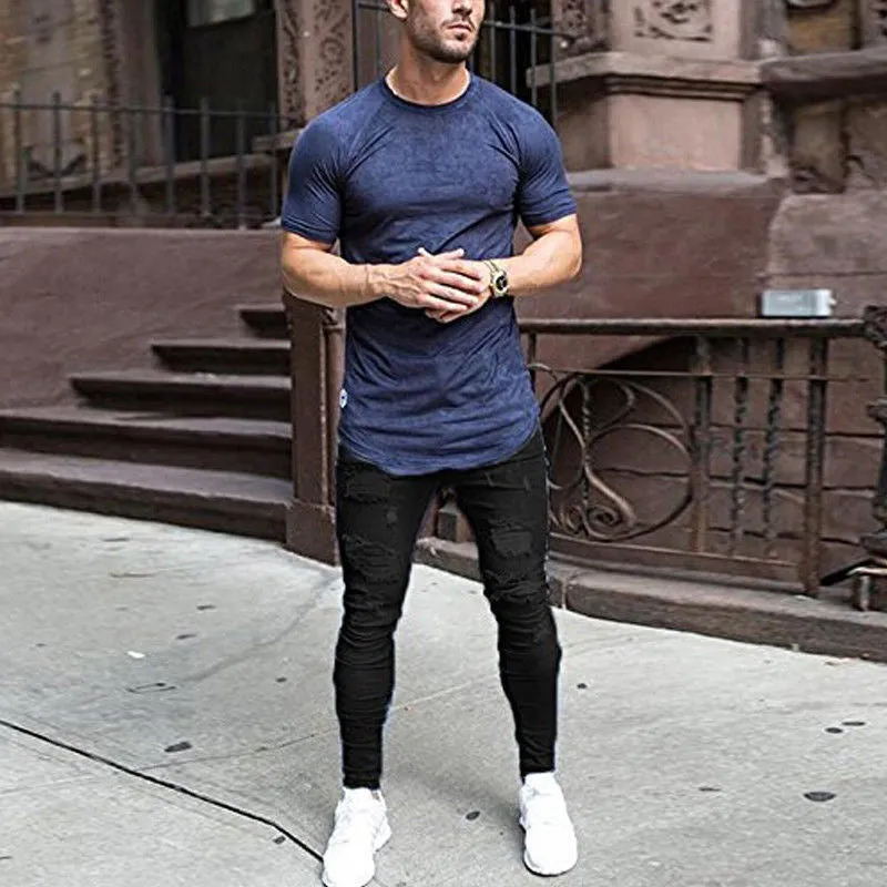 Men's washed men's Jeans clothing