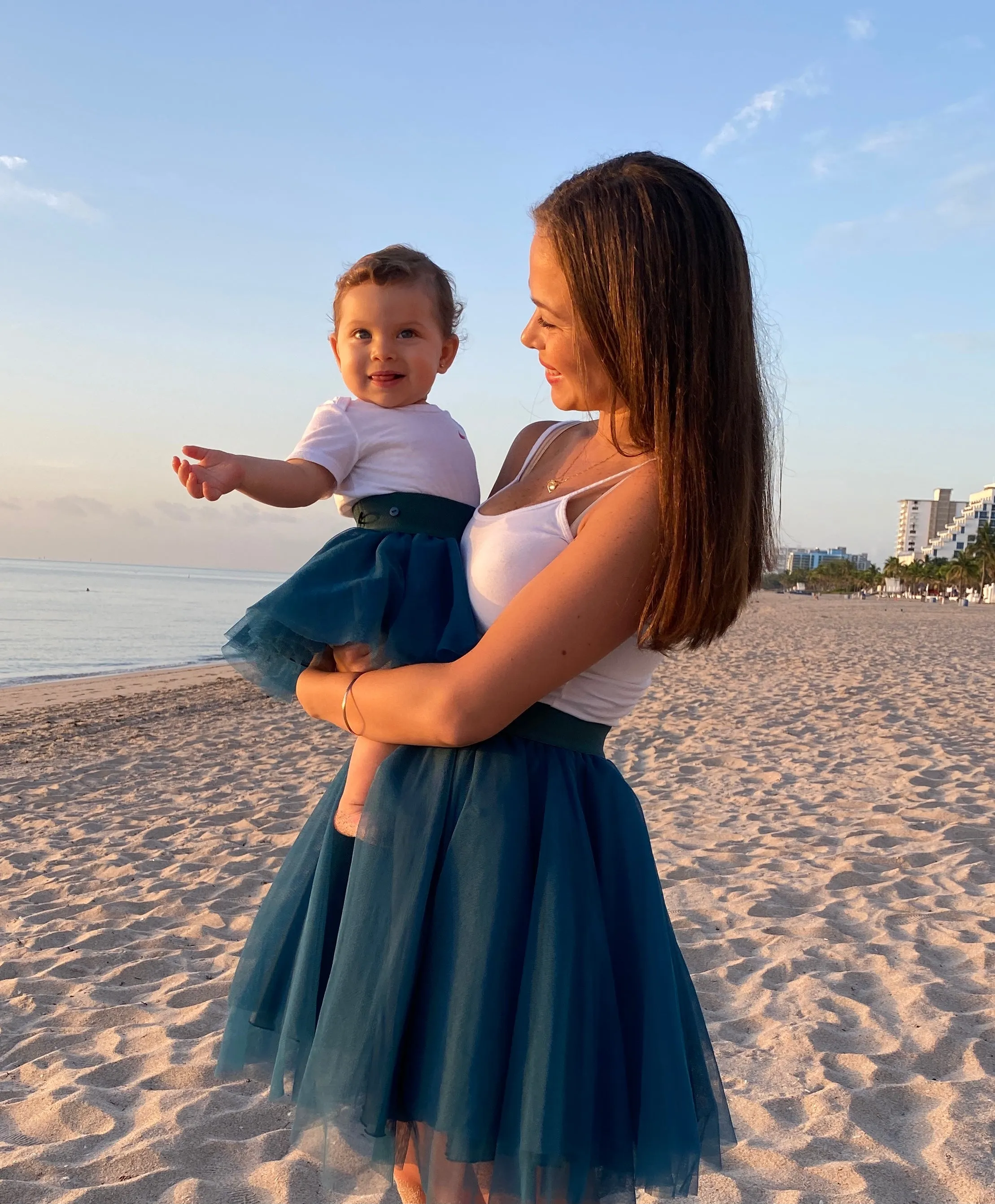 Mini Petrol Blue Tulle Skirt